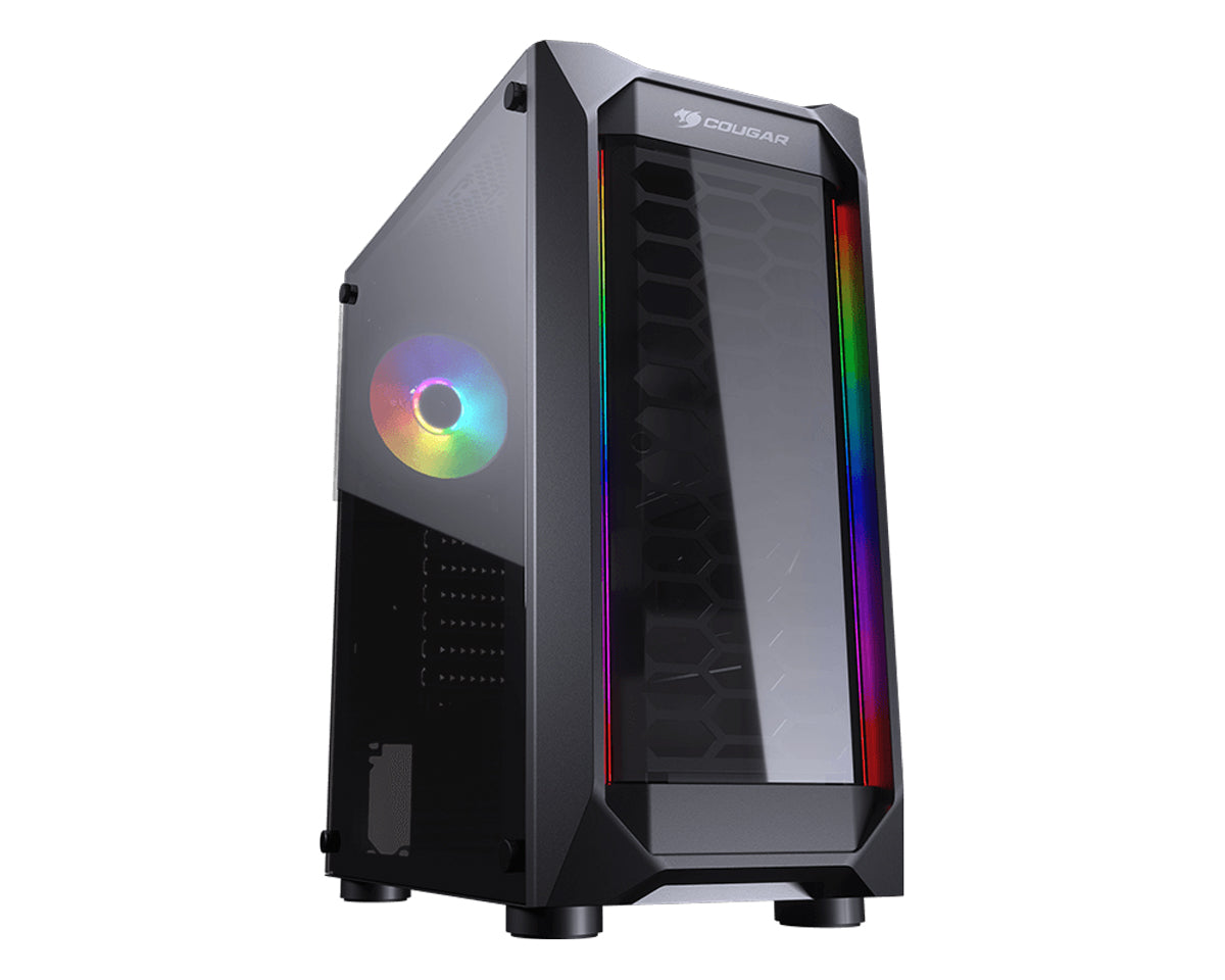 Cougar MX410 ARGB Mid-Tower Gaming Case / Tempered Glass Left Side Panel / Supports 120mm Fans / Supports up to 240mm Cooler Water Cooling Radiator