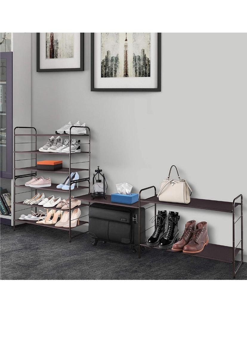 Maisonware 3-Tier Adjustable Stackable Shoe Rack Storage Organiser