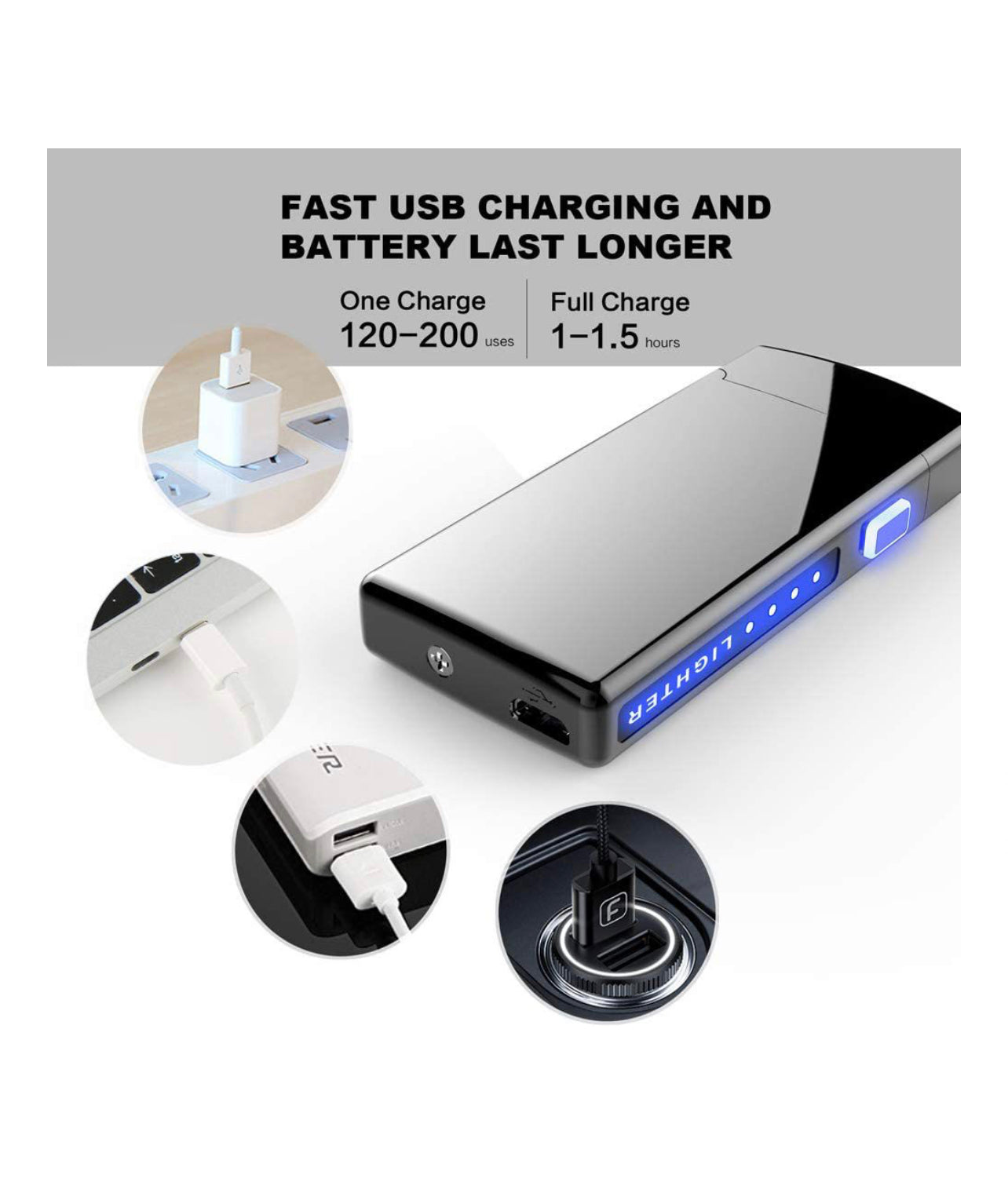 Maisonware Double Arc Plasma Electric Flameless USB Windproof Lighter