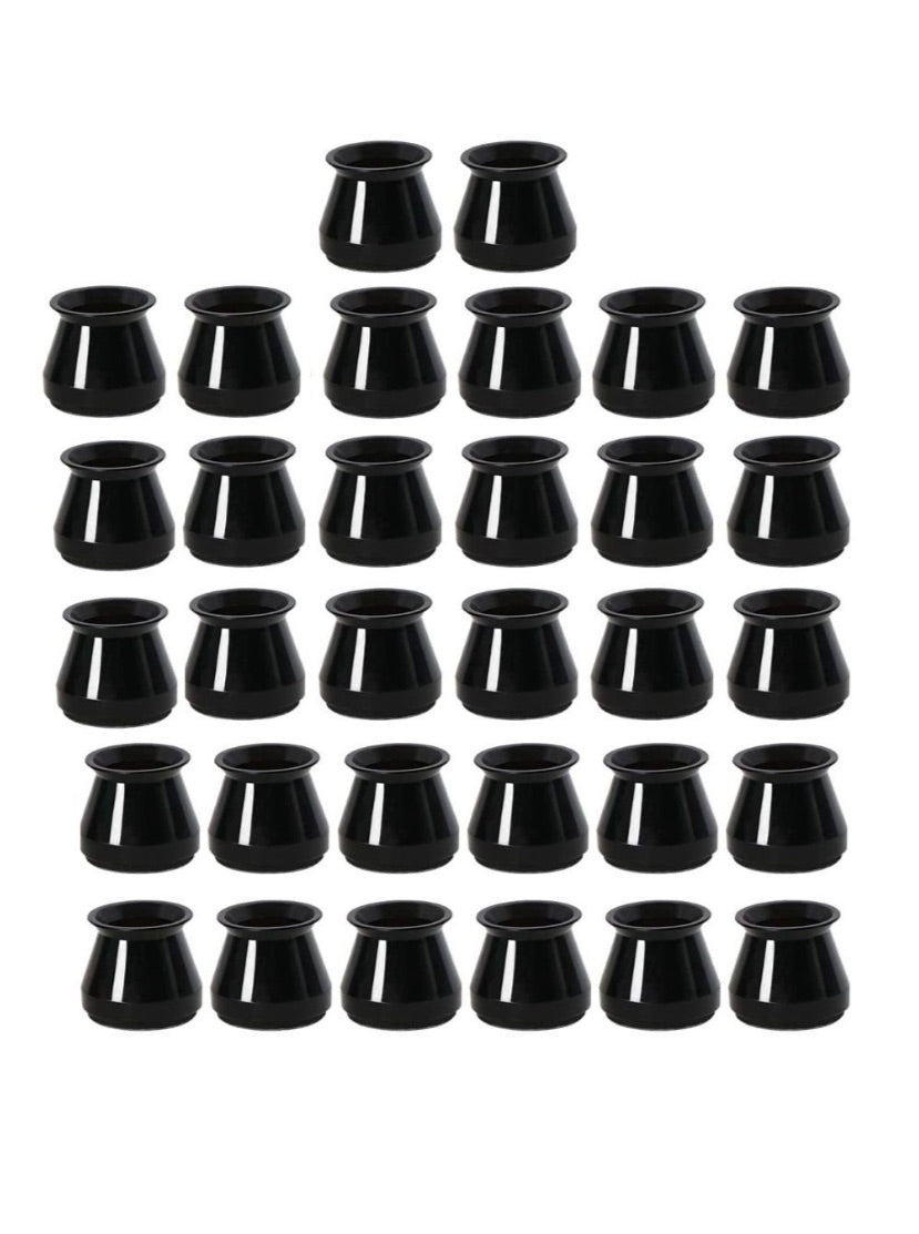 Maisonware Black Silicone Chair Tip Floor Protectors – 32 Pieces