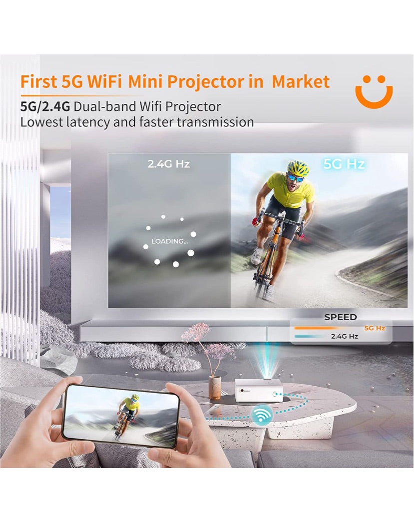 Yaber V5 5G WiFi Bluetooth 5.0 Mini 720P Native Projector