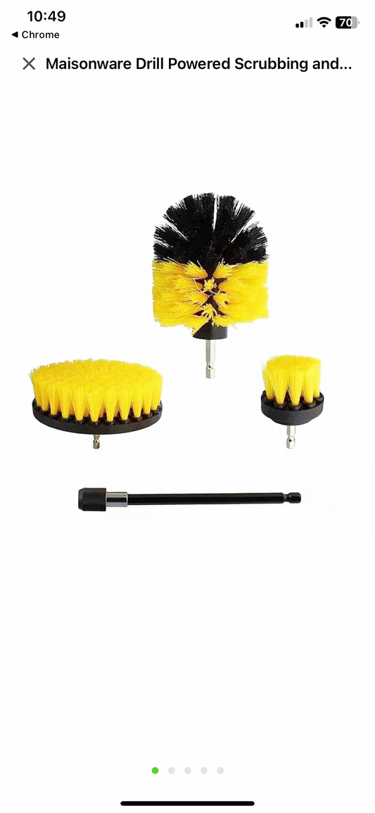 Maisonware Drill Powered Scrubbing and Cleaning Brushes – 4 Pack