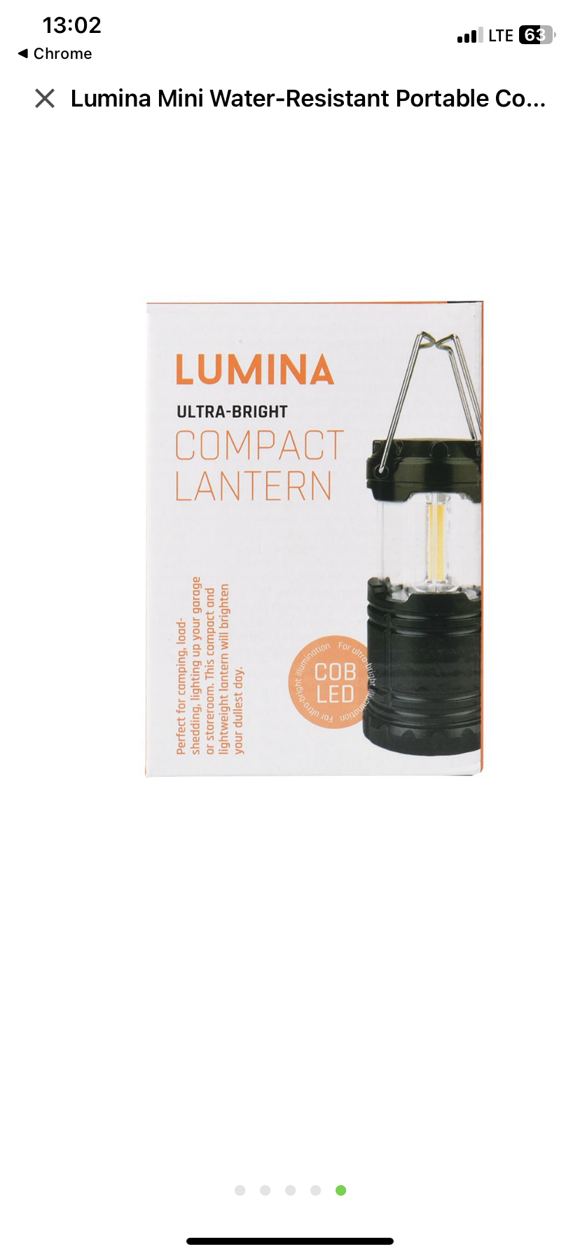 Lumina Mini Water-Resistant Portable Collapsible LED Lantern Torch ...