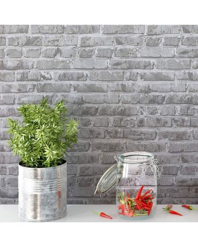 Maisonware Stick On 3D PVC Wallpaper - 0.45mx10m (Grey Brick)