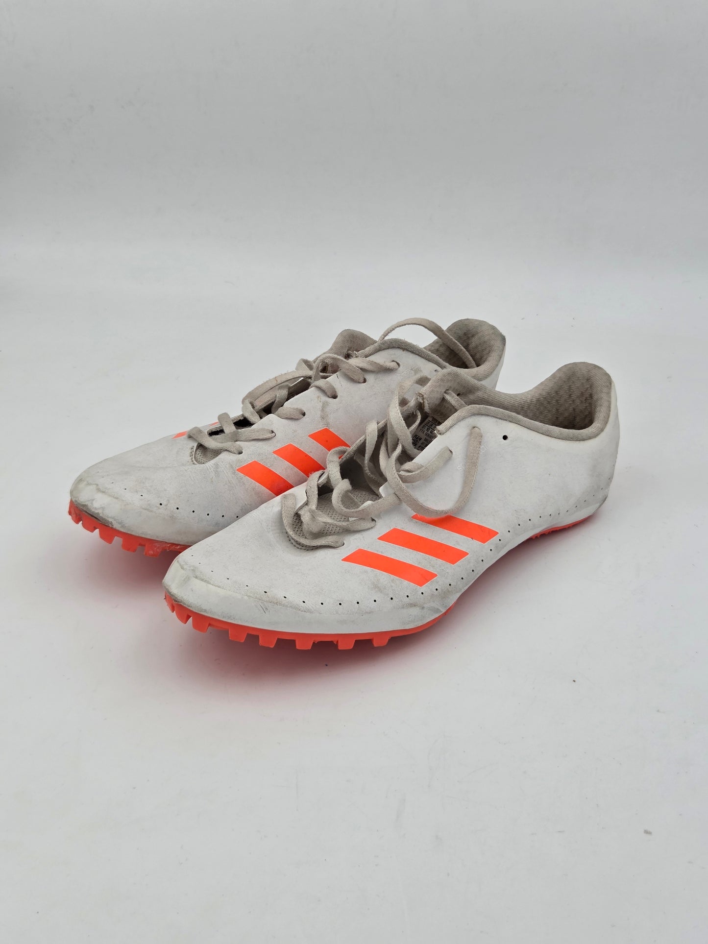 Adidas Unisex Track and Field Spikes - White/Orange UK 10