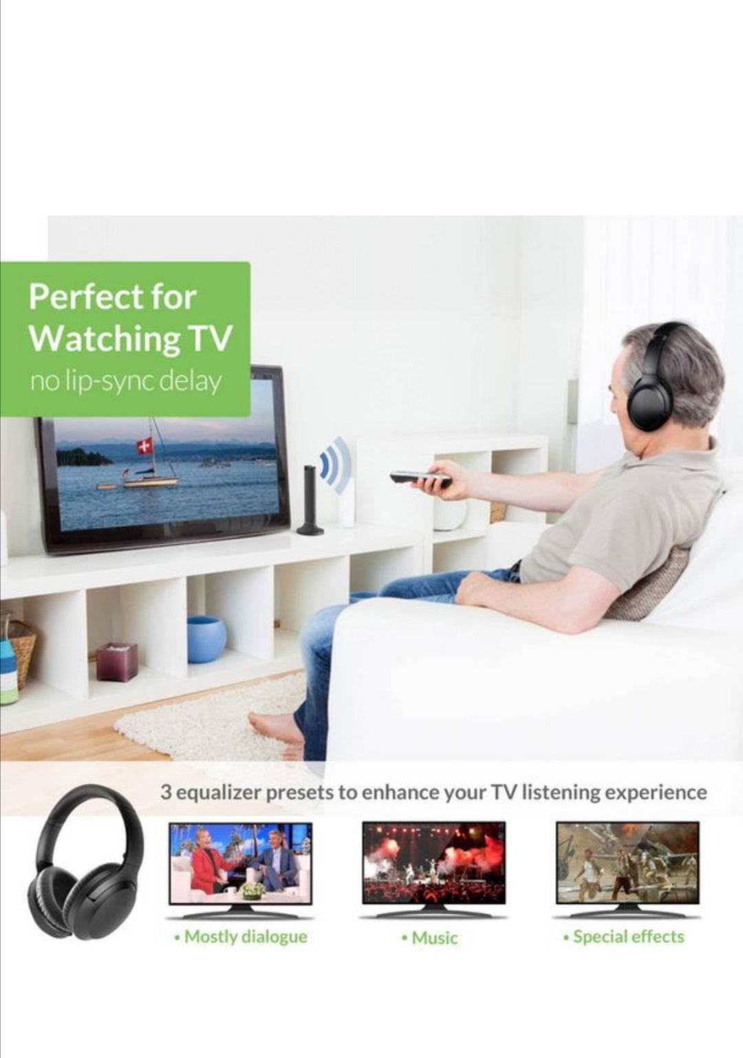 Avantree Opera Wireless TV Headphone Set