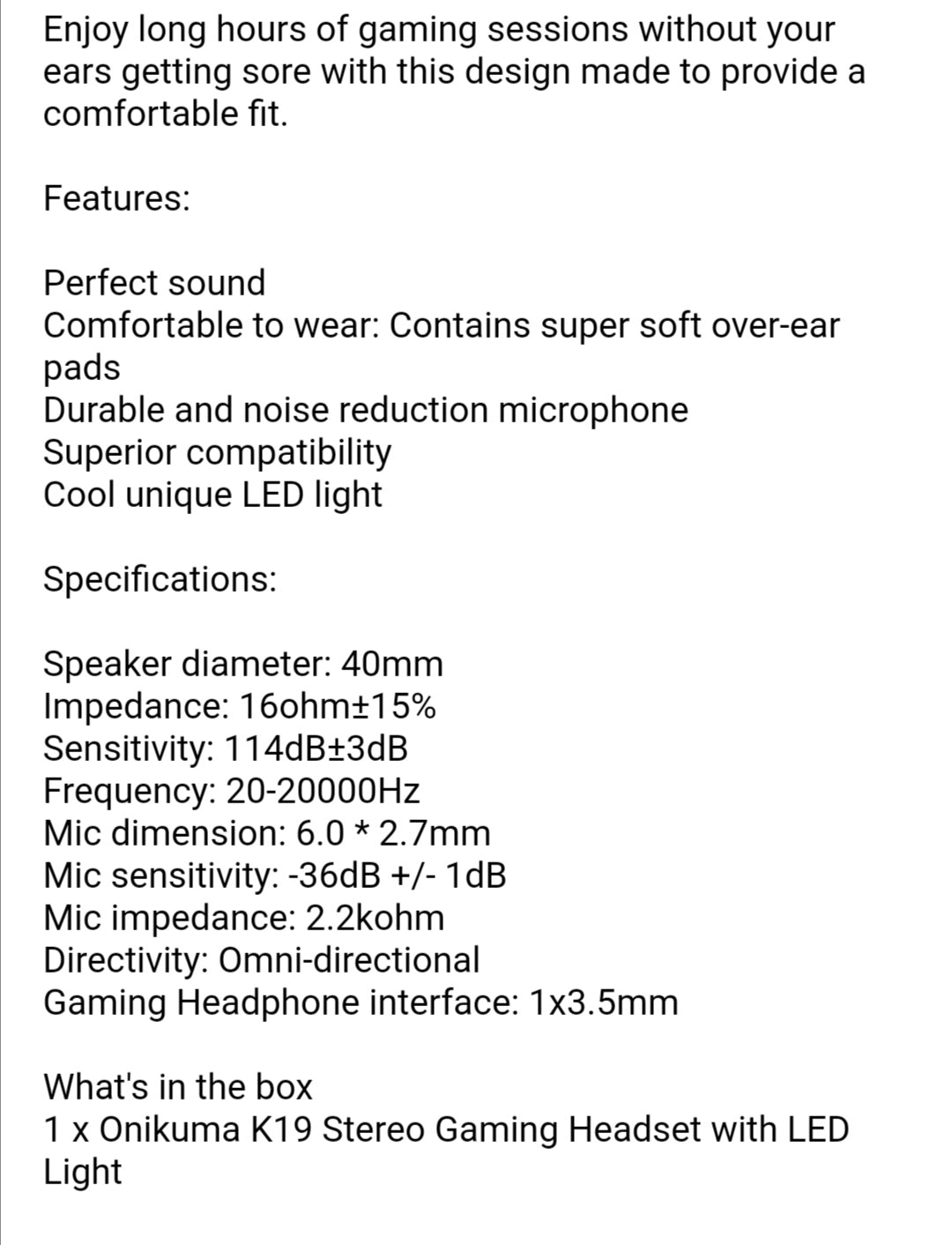 Onikuma K19 Gaming Headphones