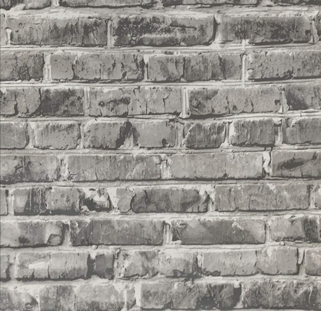 Grey Brick Stick On Wallpaper