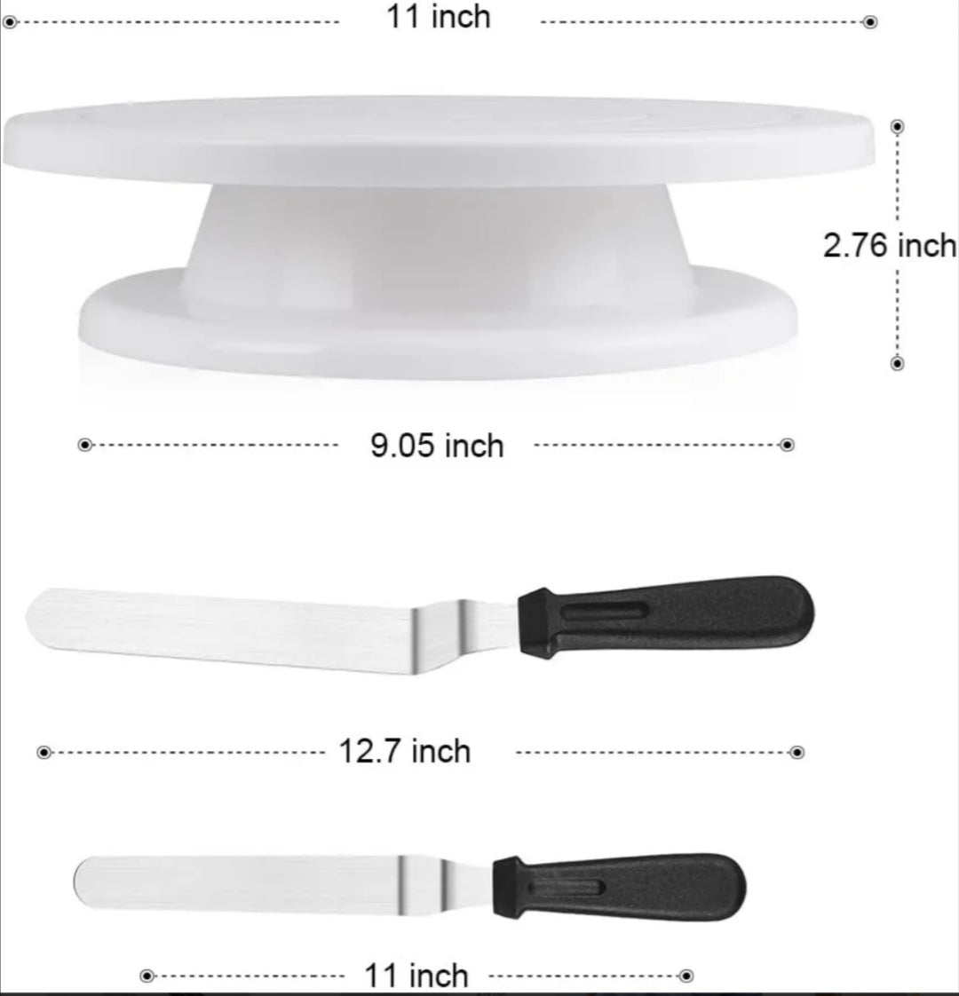 6 Piece Cake Turntable And Accessories