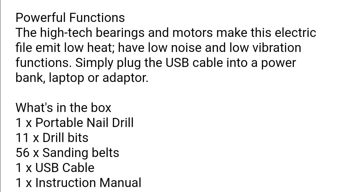 USB Powered Nail Drill