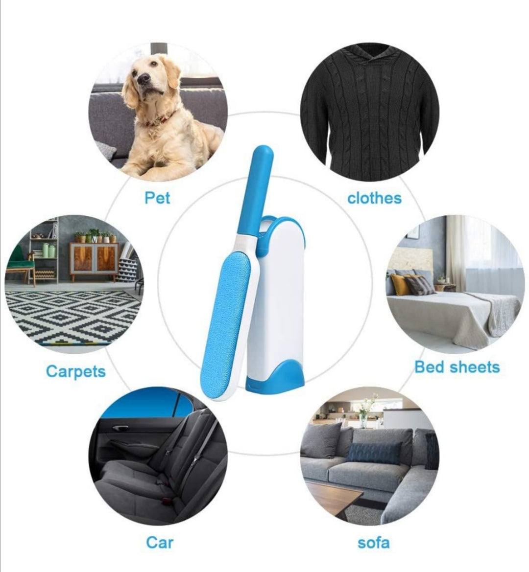 Pet Hair Remover With Self Cleaning Base