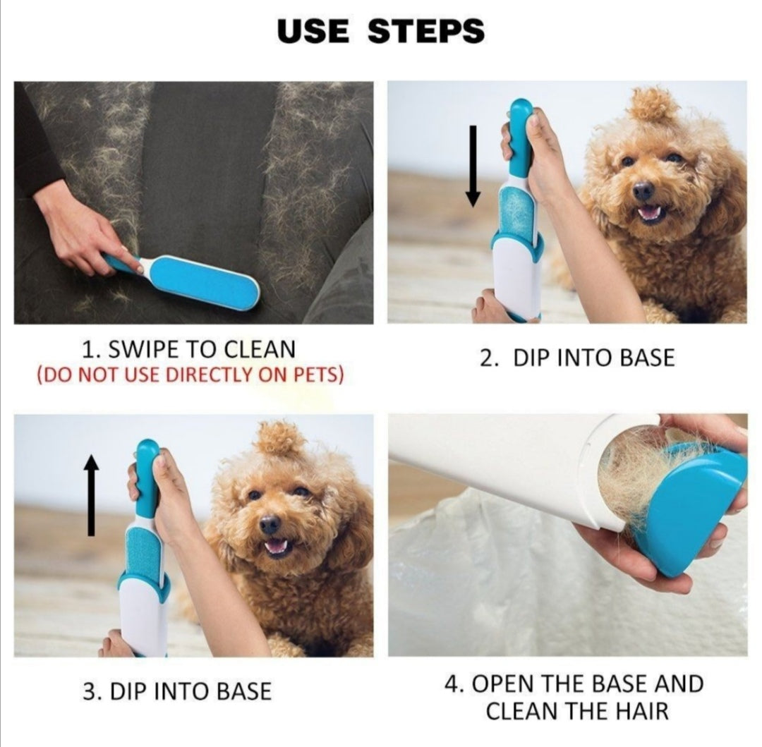 Pet Hair Remover With Self Cleaning Base