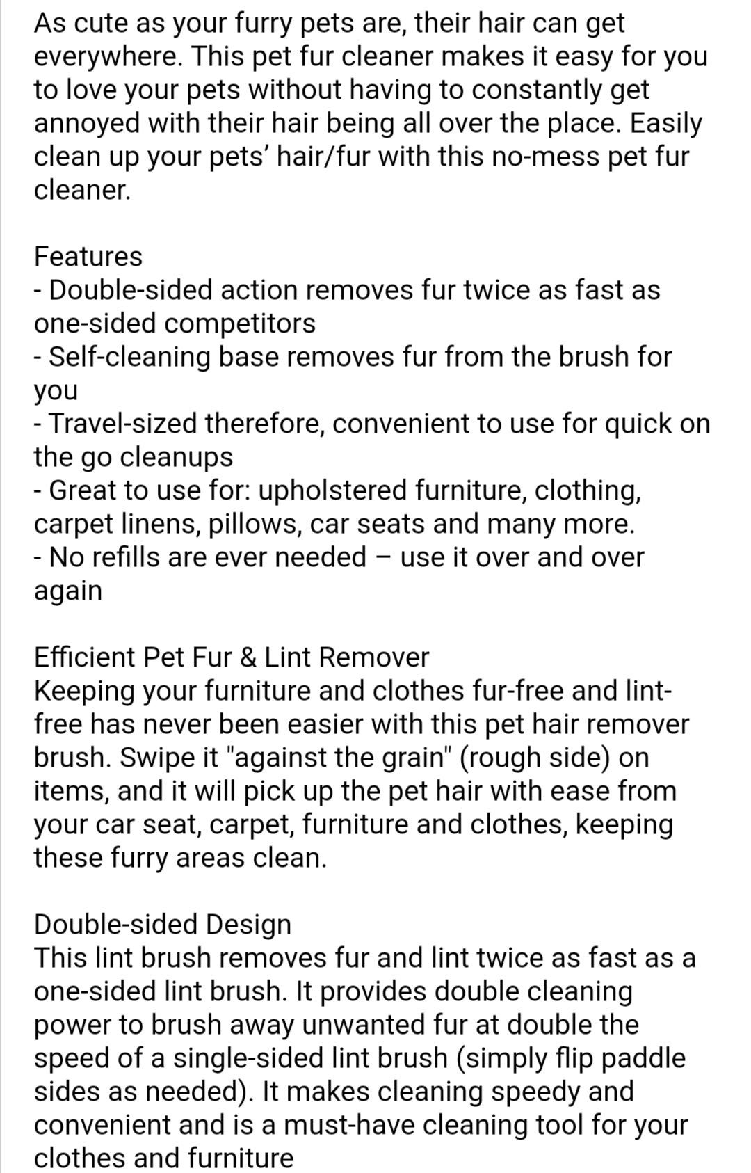 Pet Hair Remover With Self Cleaning Base