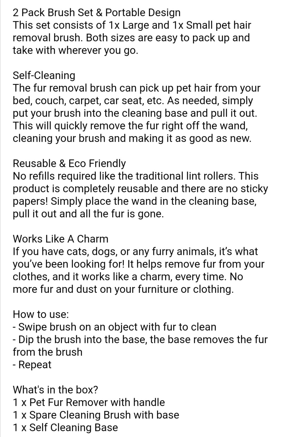 Pet Hair Remover With Self Cleaning Base