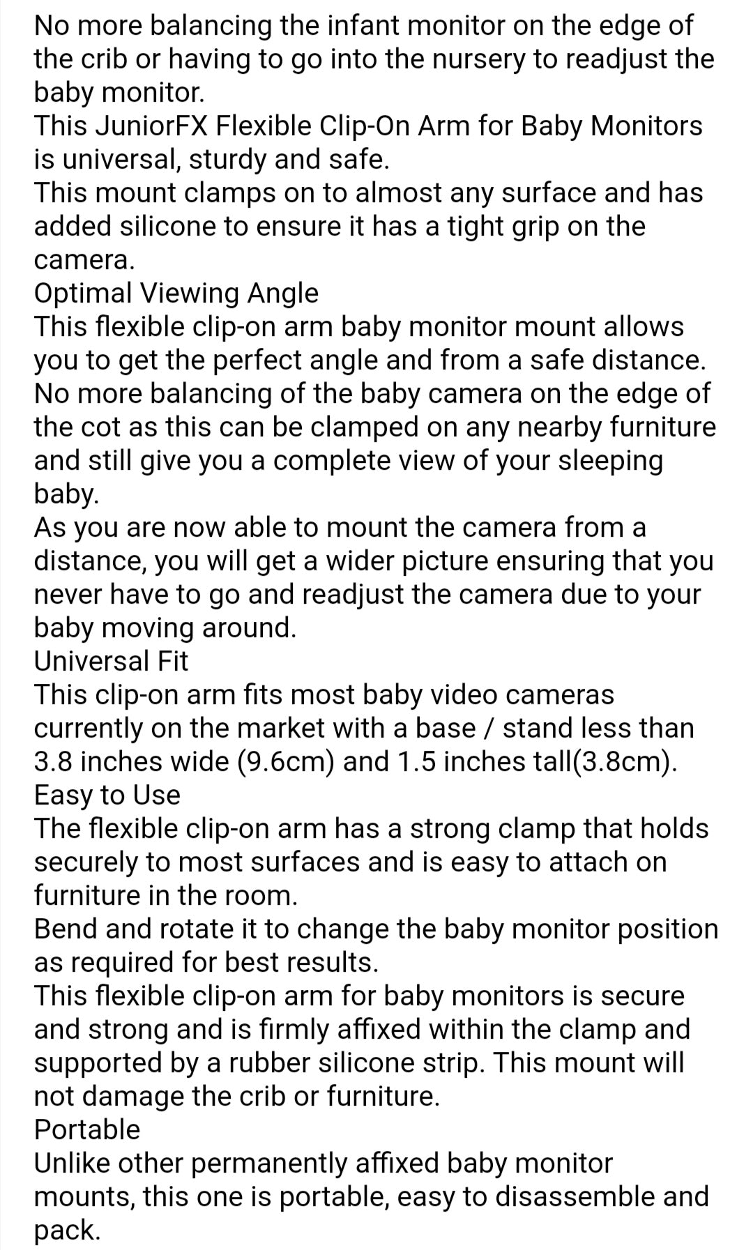 Flexible Clip On Arm For Baby Monitors