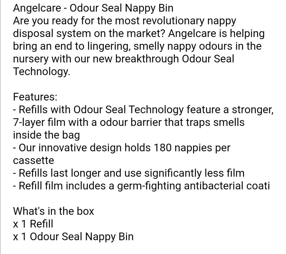 Odour Seal Nappy Bin