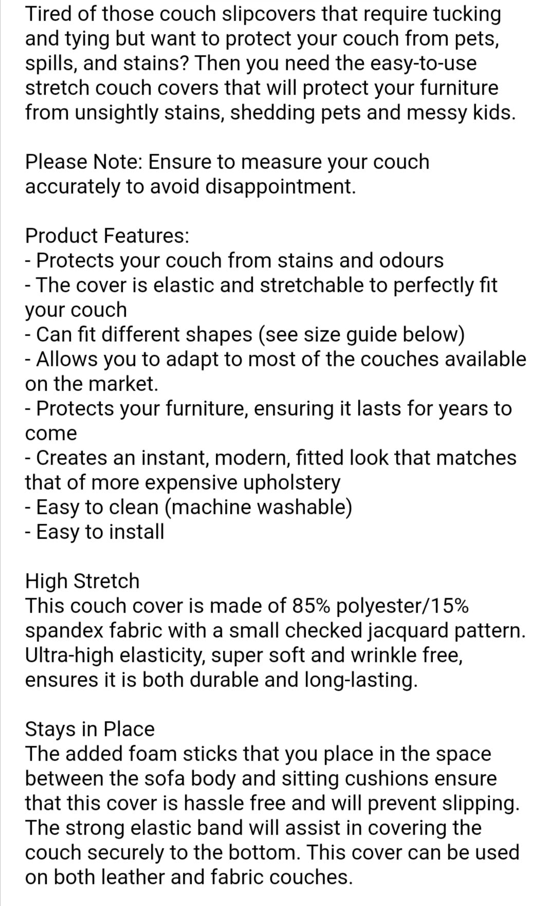 Couch Cover (190-230cm)