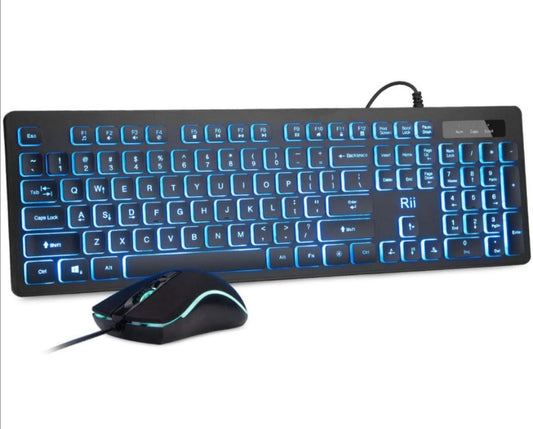Colourful Backlit Keyboard With Mouse