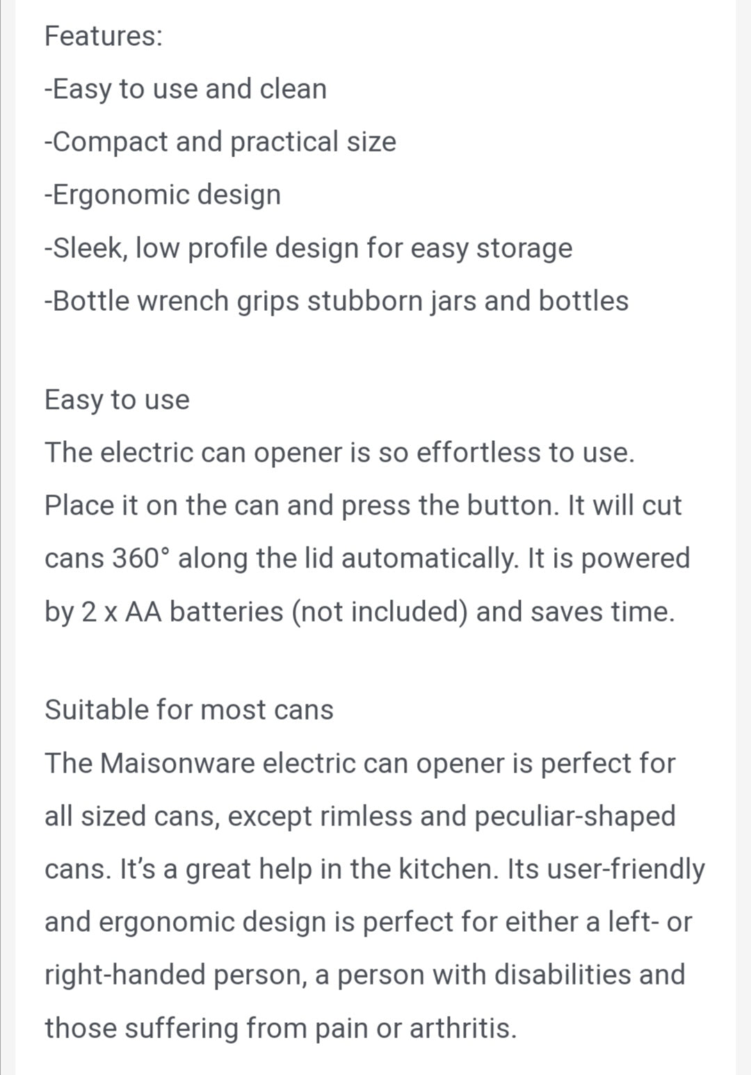 Handheld Electric Can Opener