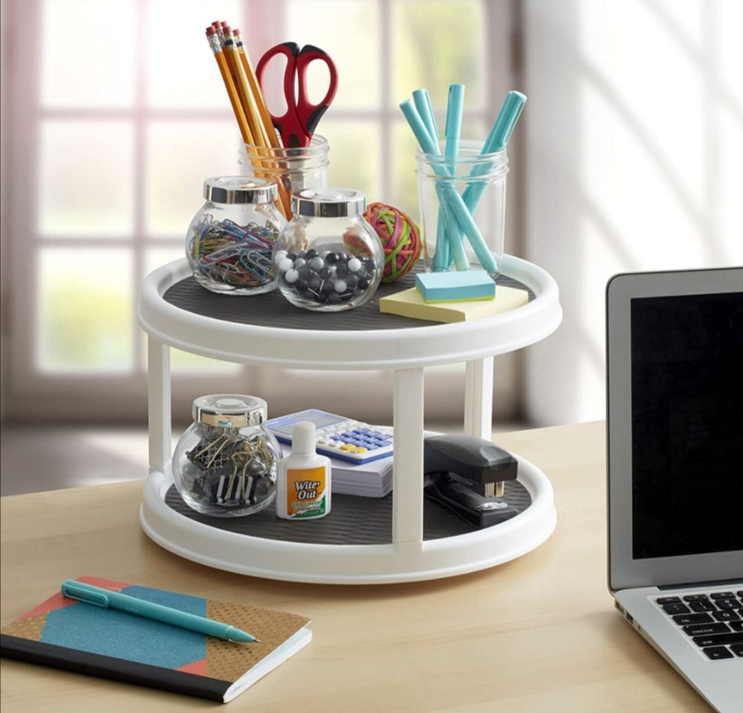 Non-Skid 2-Tier Pantry Cabinet Lazy Susan