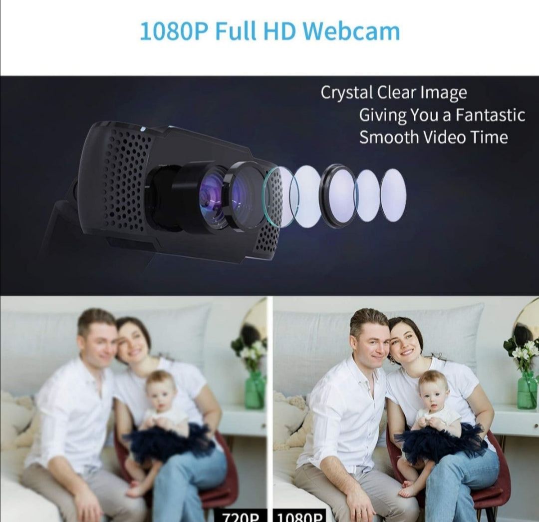 1080P Clip-On Webcam With Microphone