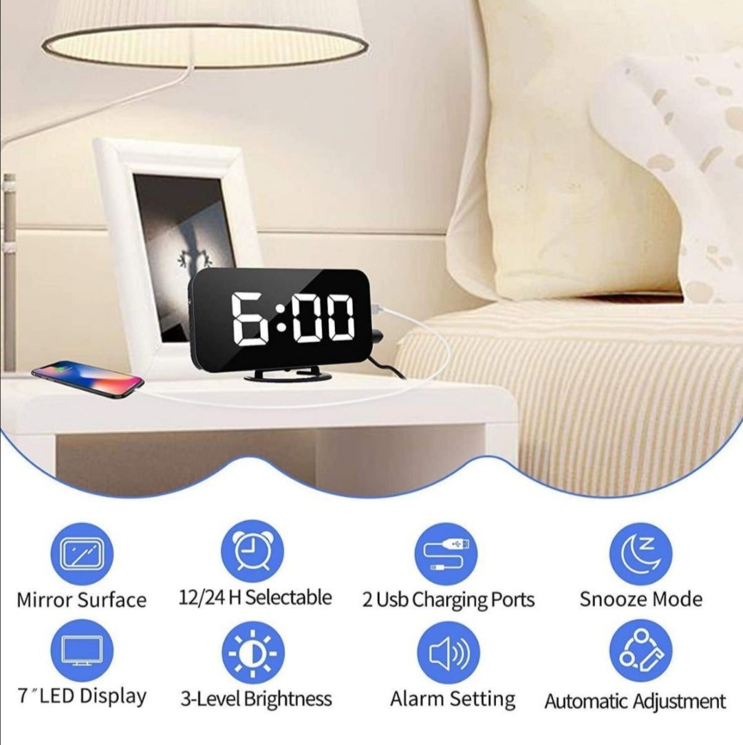 7'' LED Electronic Mirror Alarm Clock