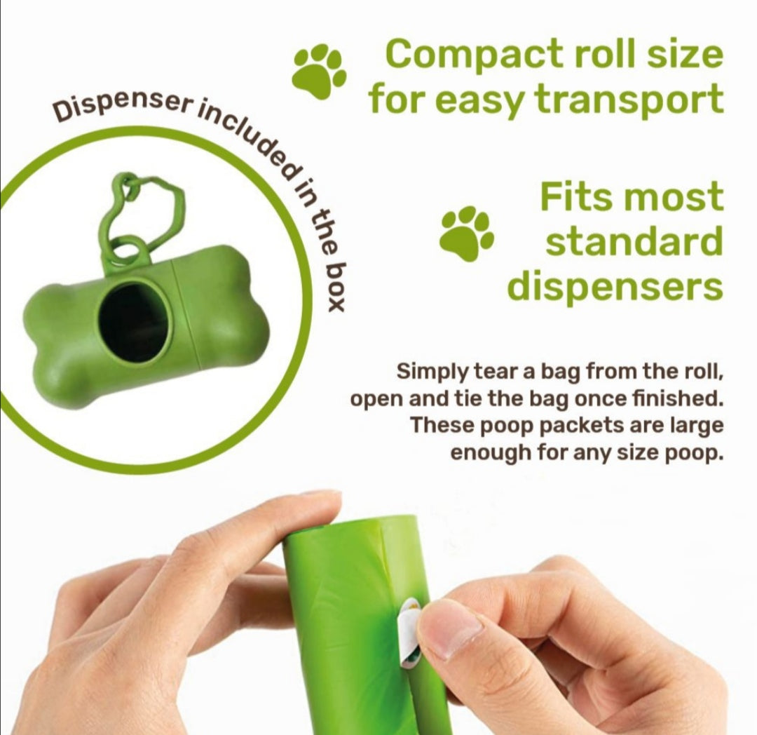 Biodegradable Dog Poop Bags Woth Dispenser