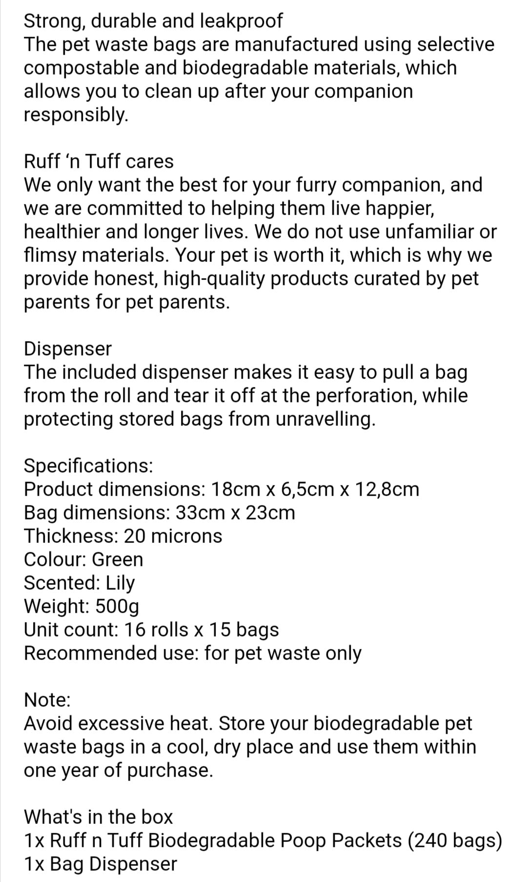 Biodegradable Dog Poop Bags Woth Dispenser