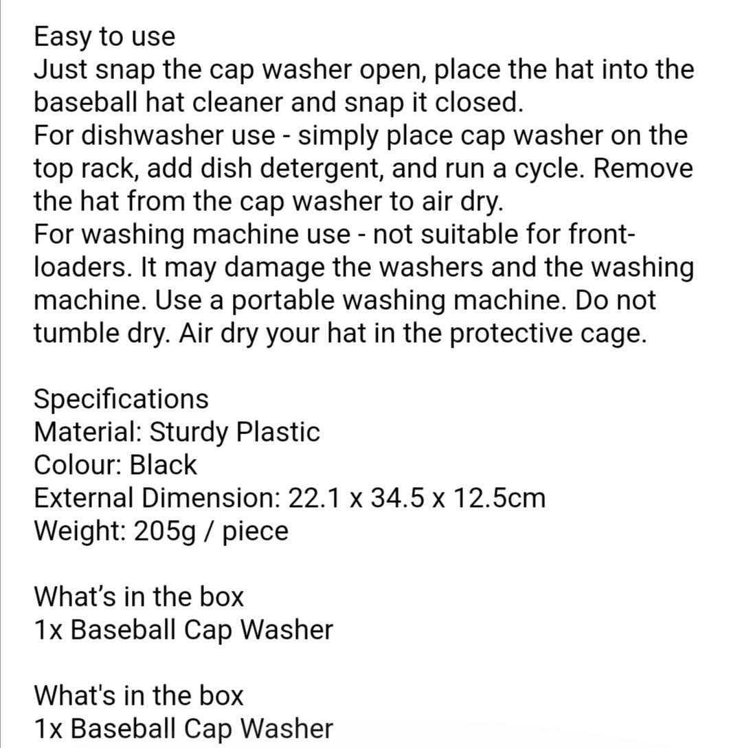 Baseball Cap Hat Washer ,Shaper Protector Frame