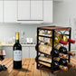 Rustic Wood Countertop Wine Rack For 6 Bottles