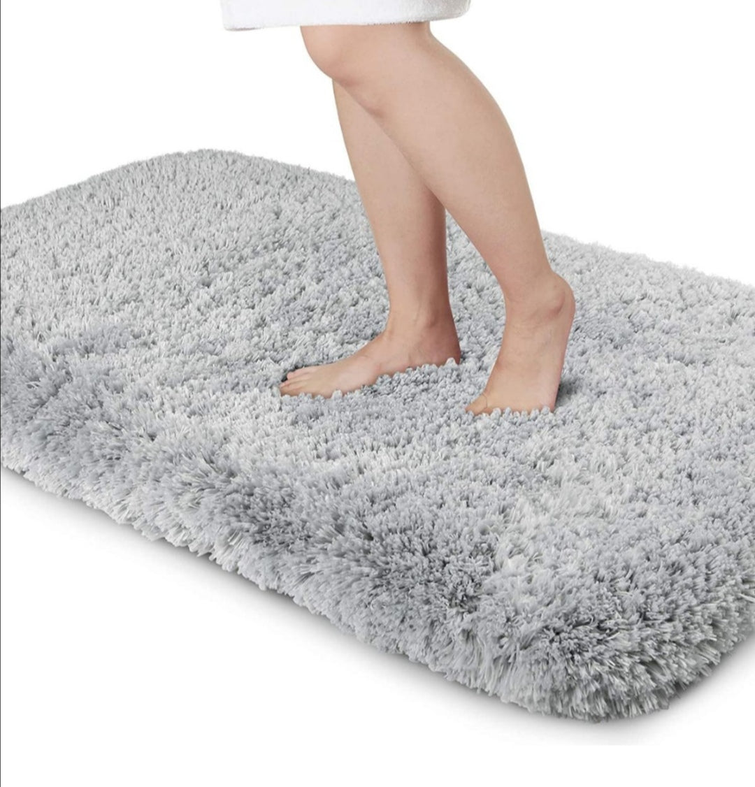 Memory Foam Non-slip Microfiber Fluffy Bath Mat Sold Individually