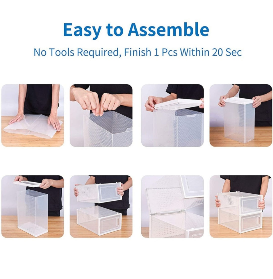 Transparent Ventilated Shoe Boxes ( Set Of 6)