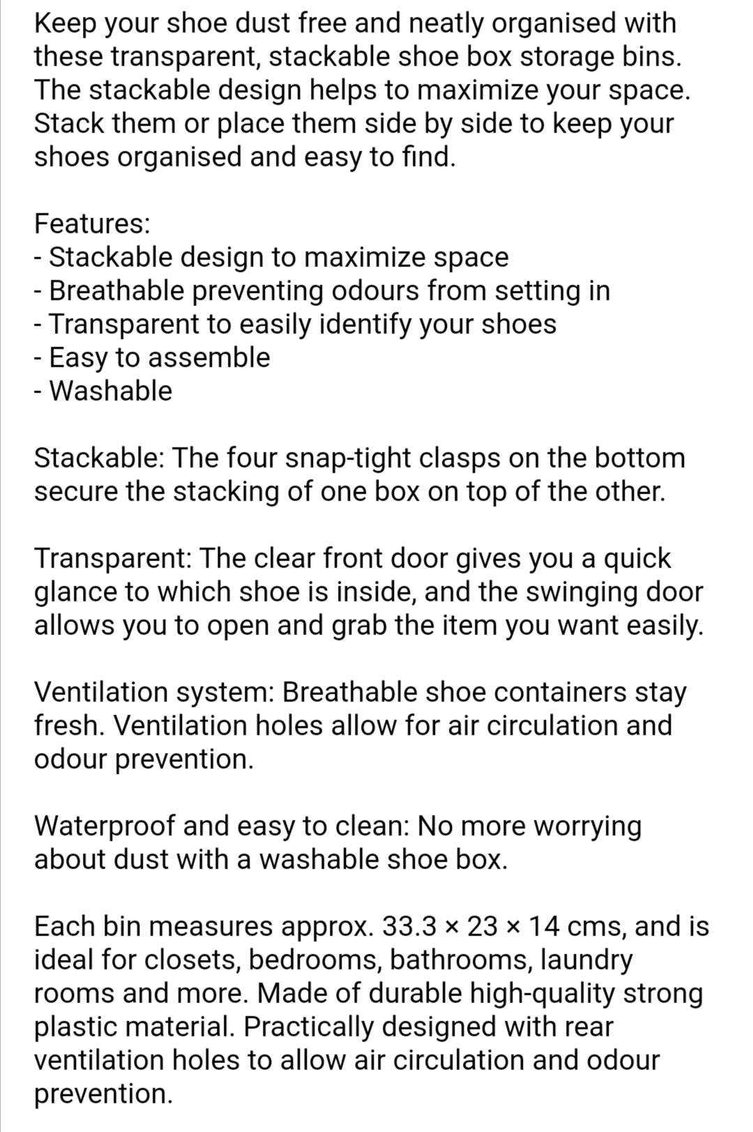 Transparent Ventilated Shoe Boxes ( Set Of 6)