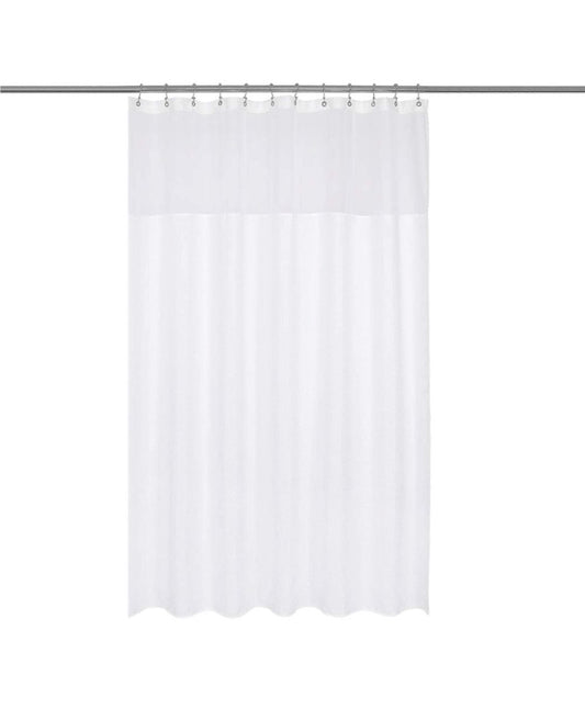 Maisonware Heavyweight Fabric and Mesh Top Window Shower Curtain