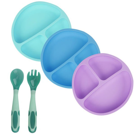 Non Toxic Silicone Suction Plates (Set of 3)