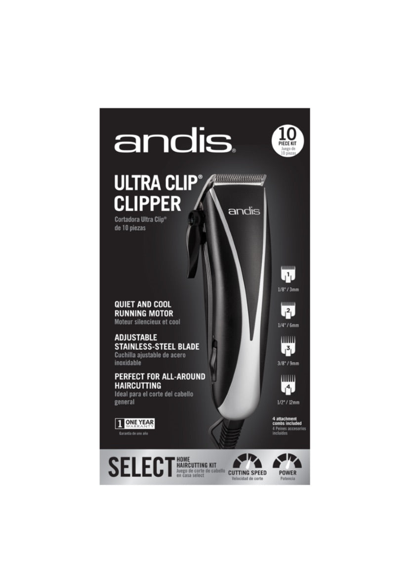 Andis Ultra Clip Adjustable blade 10 Piece Home Haircut Kit