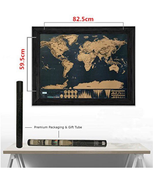 Large World Scratch Off Travel Map Poster