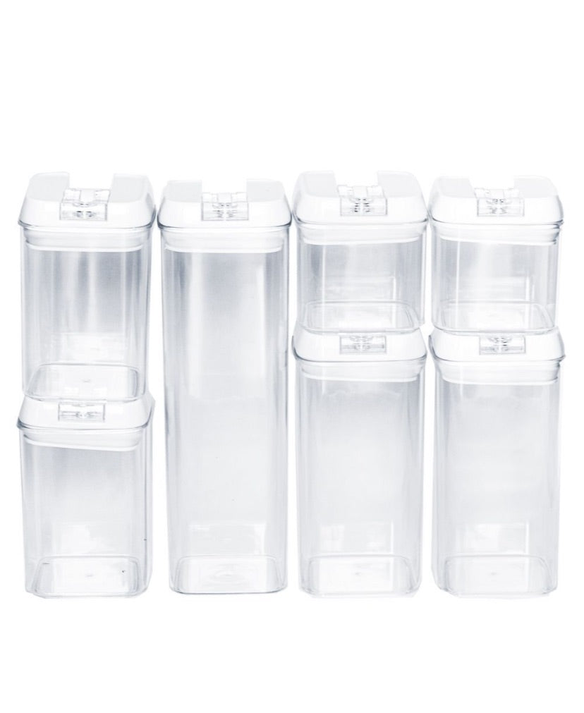 Maisonware 7 Airtight Pantry Food Storage Containers with Easy Lock Lids