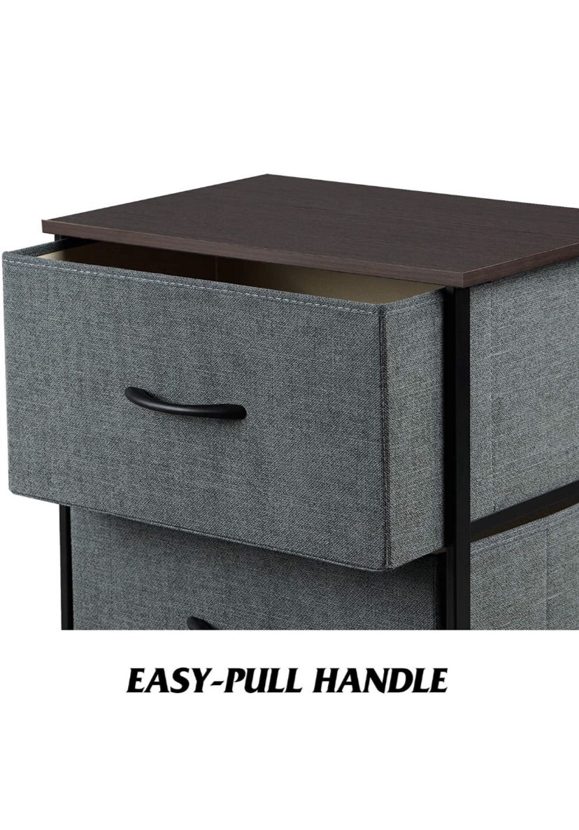 Maisonware Nightstand with 2 Fabric Drawers