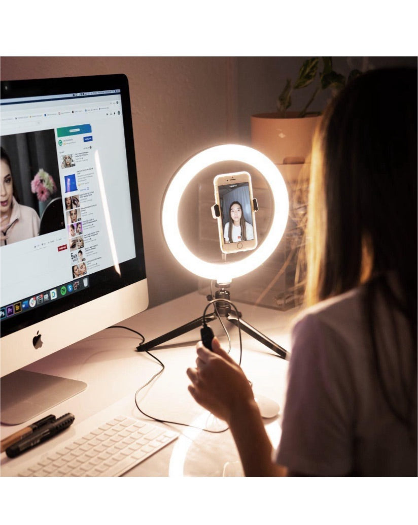 Lumina Desktop 10” Selfie Ring Light With 3 Color Modes