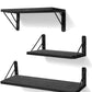 Maisonware Wall Mounted Shelves- Set of 3 - Blk