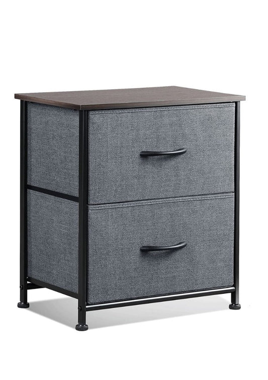 Maisonware Nightstand with 2 Fabric Drawers