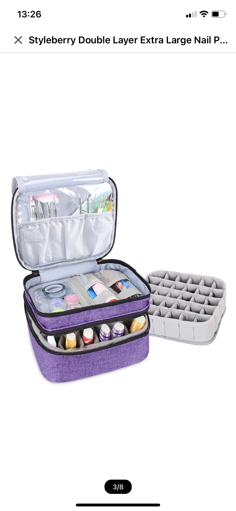 Styleberry Double Layer Extra Large Nail Polish Organizer Case