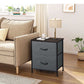 Maisonware Nightstand with 2 Fabric Drawers