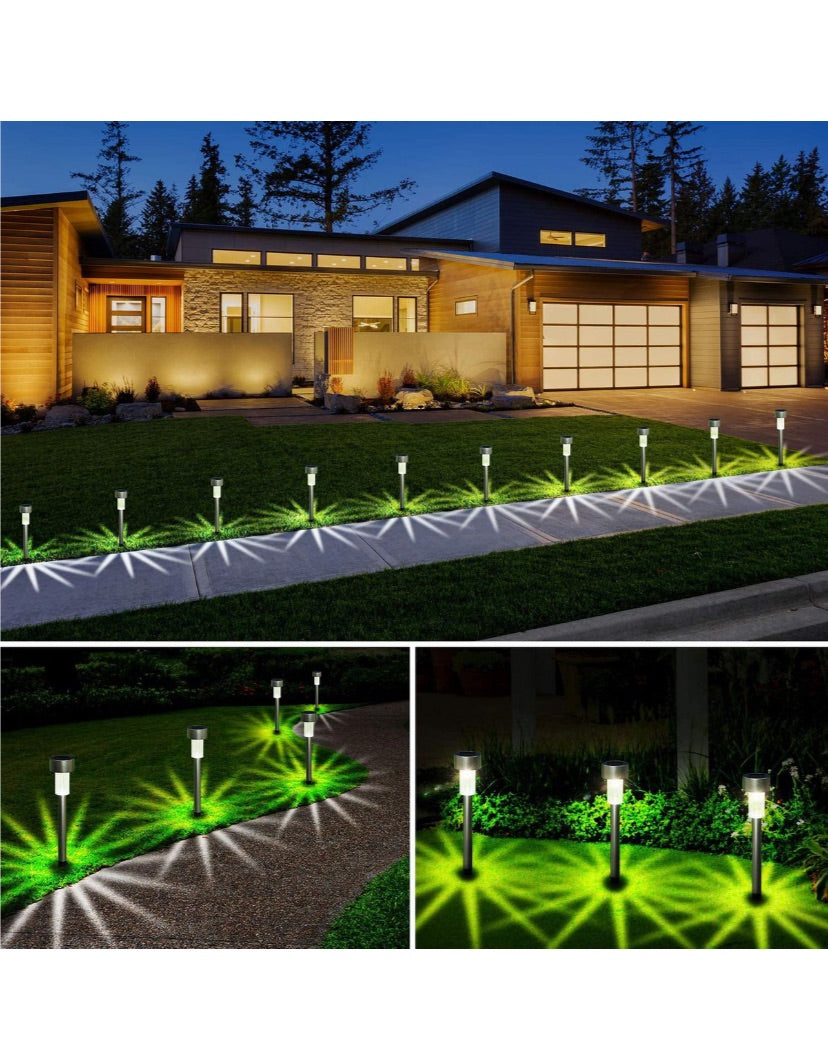 Lumina Solar Light Outdoor LED Stainless Steel Light-12 Pack