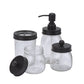 Maisonware 4 Piece Mason Jar Bathroom Organisers With Soap Dispenser