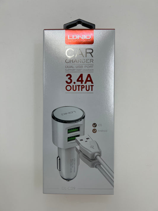 Dual USB Port Car Charger 3.4A