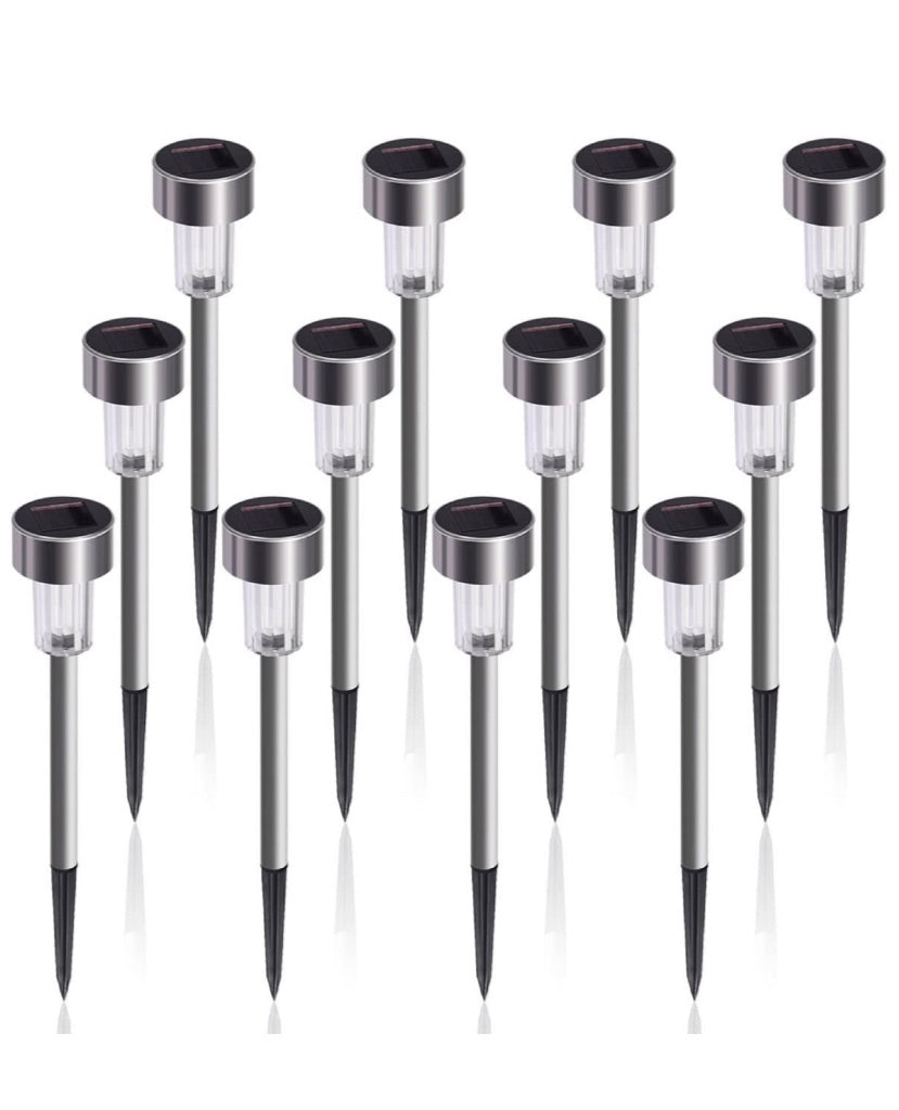 Lumina Solar Light Outdoor LED Stainless Steel Light-12 Pack