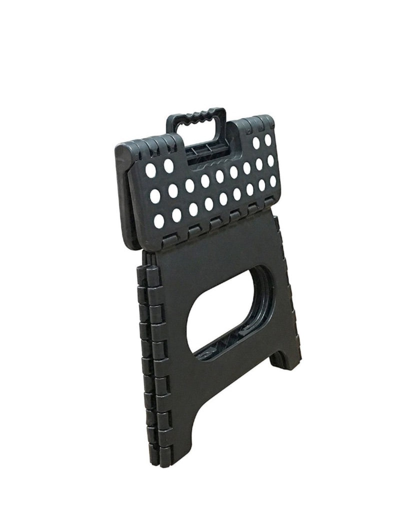 Folding Plastic Step Ladder Stool - Black