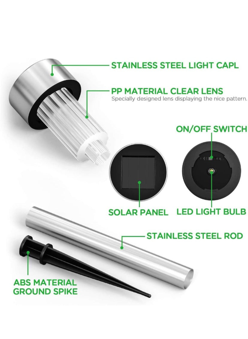 Lumina Solar Light Outdoor LED Stainless Steel Light-12 Pack